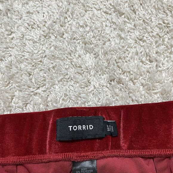 Torrid Size 18 Tall Red Velvet High-Rise Relaxed Tapered Straight Leg Pants - Picture 4 of 7